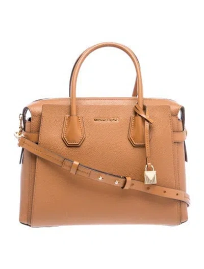 Pre-owned Michael Kors Leather Top Handle Bag In Neutral