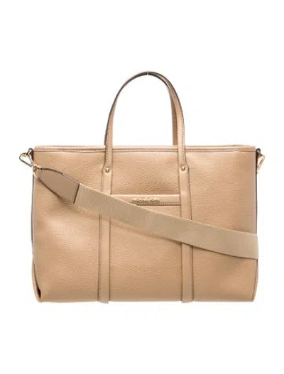 Pre-owned Michael Kors Leather Top Handle Bag In Neutral