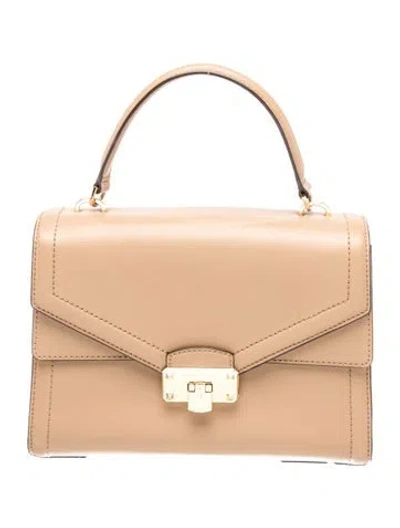 Pre-owned Michael Kors Leather Top Handle Bag In Neutral