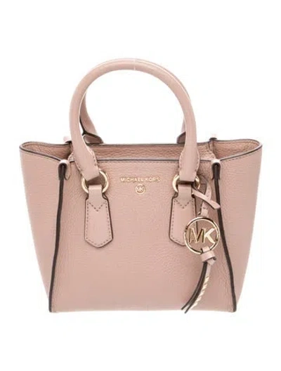 Pre-owned Michael Kors Leather Top Handle Bag In Neutral