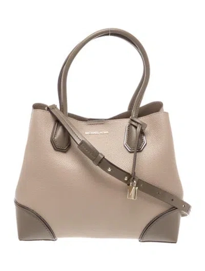 Pre-owned Michael Kors Leather Top Handle Bag In Neutral