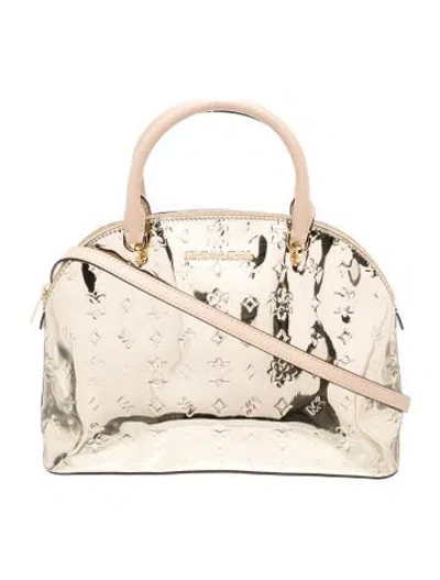 Pre-owned Michael Kors Leather Top Handle Bag In Neutral