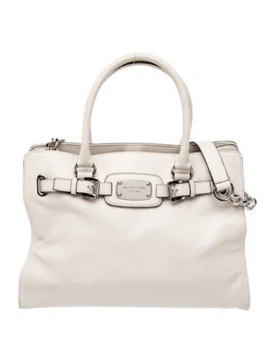 Pre-owned Michael Kors Leather Top Handle Bag In Neutral