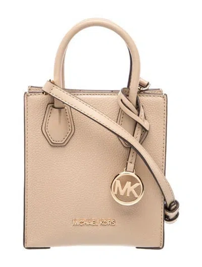 Pre-owned Michael Kors Leather Top Handle Bag In Neutrals