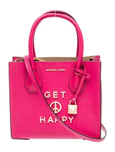Pre-owned Michael Kors Leather Top Handle Bag In Pink