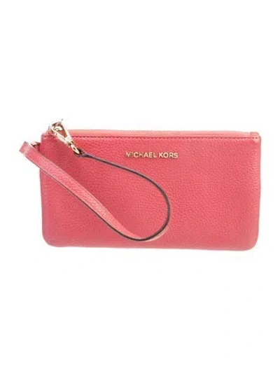 Pre-owned Michael Kors Leather Top Handle Bag In Red