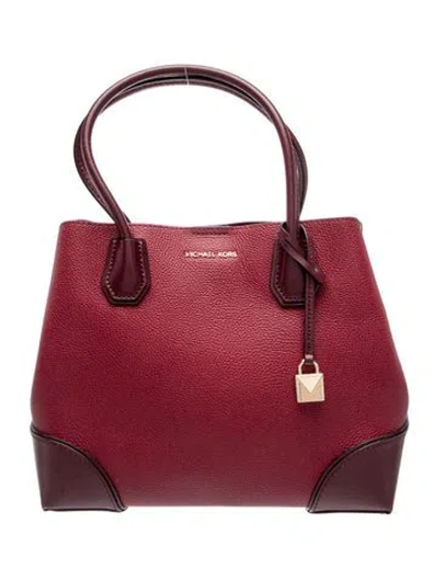 Pre-owned Michael Kors Leather Top Handle Bag In Red