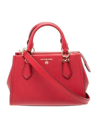 Pre-owned Michael Kors Leather Top Handle Bag In Red