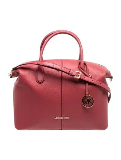 Pre-owned Michael Kors Leather Top Handle Bag In Red