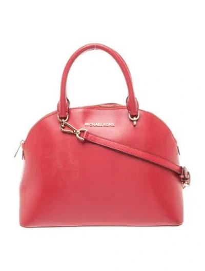 Pre-owned Michael Kors Leather Top Handle Bag In Red
