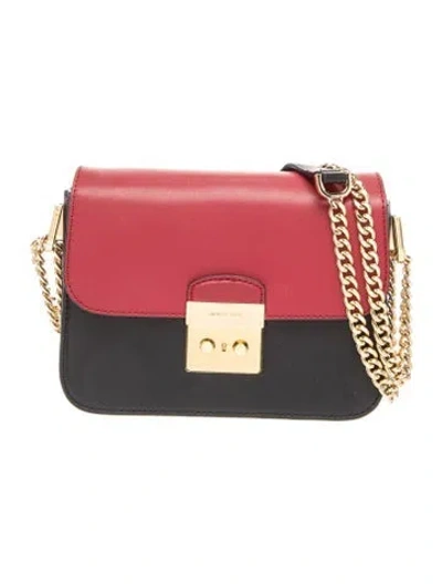Pre-owned Michael Kors Leather Top Handle Bag In Red