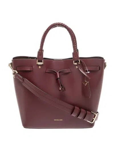 Pre-owned Michael Kors Leather Top Handle Bag W/ Tags In Burgundy
