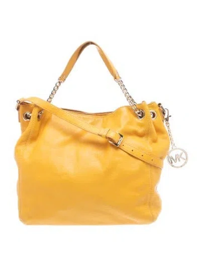 Pre-owned Michael Kors Leather Top Handle Bag In Yellow