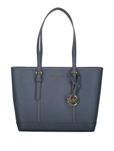 Michael Kors Leather Top-zip Tote Bag In Blue
