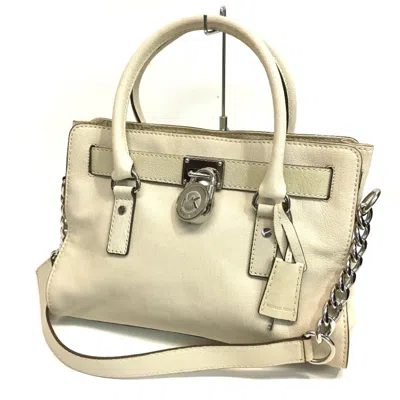 Pre-owned Michael Kors Leather Tote Bag () In White