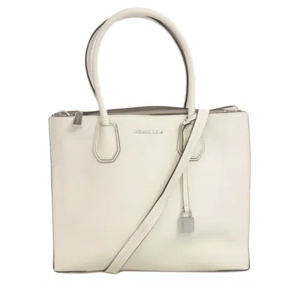 Pre-owned Michael Kors Leather Tote Bag () In White