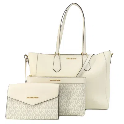 Pre-owned Michael Kors Leather Tote Bag () In White