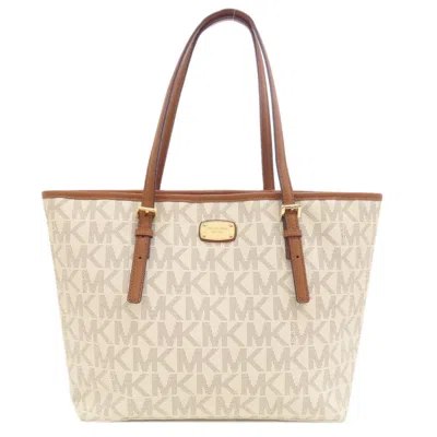 Pre-owned Michael Kors Leather Tote Bag () In White