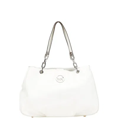 Pre-owned Michael Kors Leather Tote Bag () In White