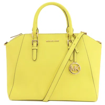 Pre-owned Michael Kors Leather Tote Bag () In Yellow