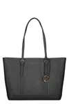Michael Kors Leather Tote In Black