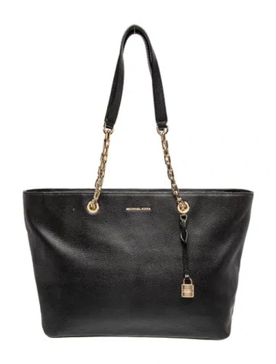 Pre-owned Michael Kors Leather Tote In Black
