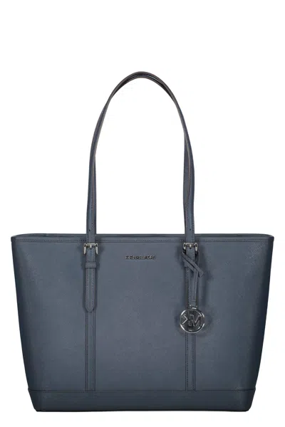Michael Kors Leather Tote In Blue