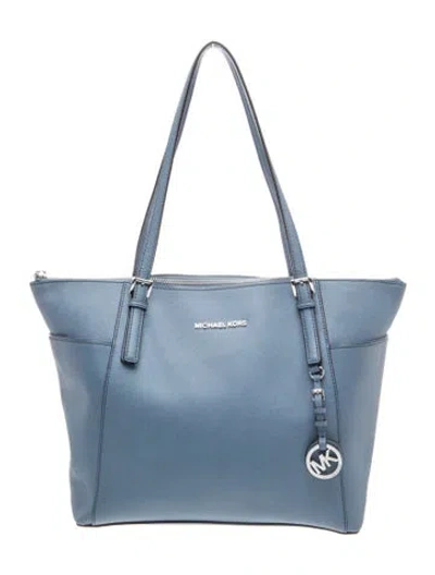 Pre-owned Michael Kors Leather Tote In Blue