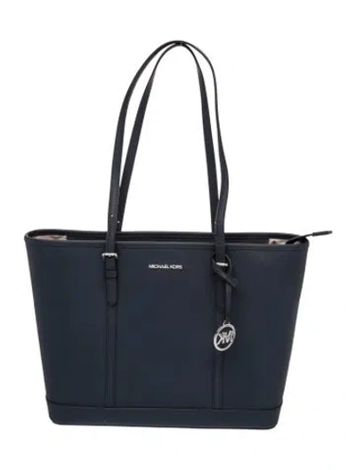 Pre-owned Michael Kors Leather Tote In Blue