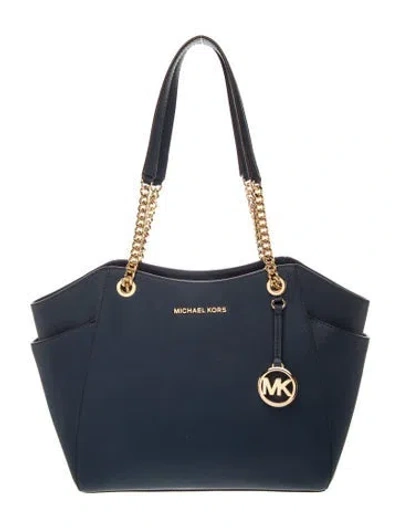 Pre-owned Michael Kors Leather Tote In Blue
