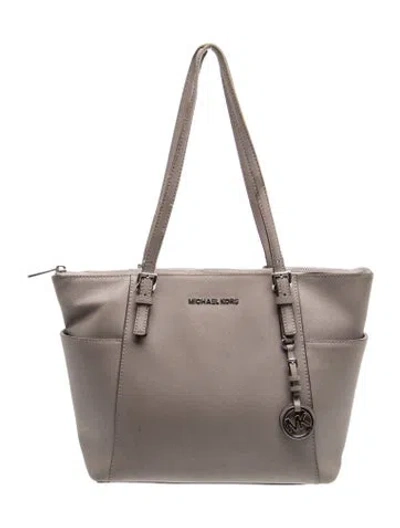 Pre-owned Michael Kors Leather Tote In Gray