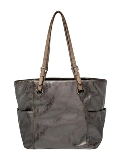 Pre-owned Michael Kors Leather Tote In Gray