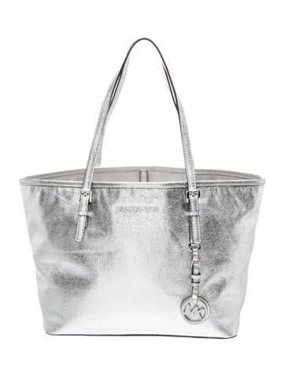 Pre-owned Michael Kors Leather Tote In Gray