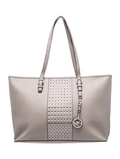 Pre-owned Michael Kors Leather Tote In Gray