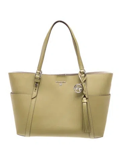 Pre-owned Michael Kors Leather Tote In Green