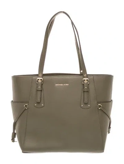 Pre-owned Michael Kors Leather Tote In Green