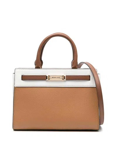 Michael Kors Leather Tote In Marrón