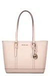 Michael Kors Jet Set Leather Tote Bag In Pink