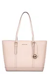 Michael Kors Jet Set Leather Tote Bag In Pink