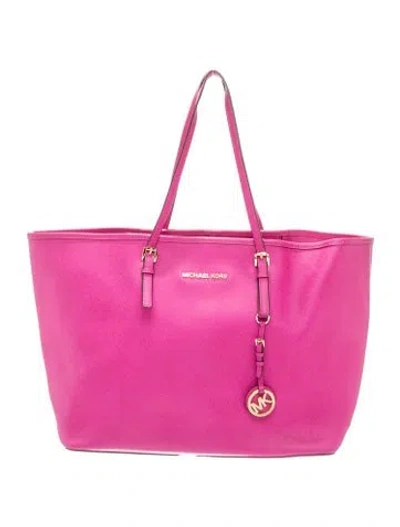 Pre-owned Michael Kors Leather Tote In Pink