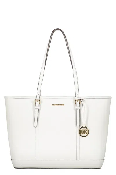 Michael Kors Leather Tote In White