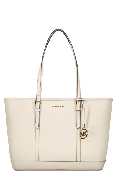 Michael Kors Leather Tote In White