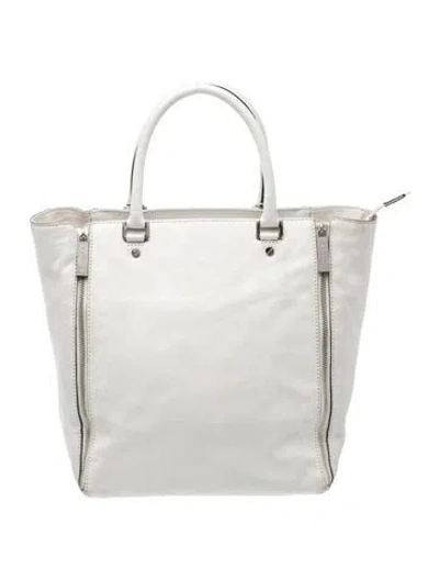 Pre-owned Michael Kors Leather Tote In White