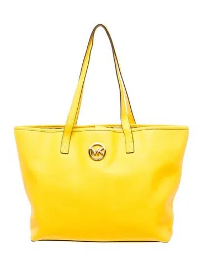 Pre-owned Michael Kors Leather Tote In Yellow