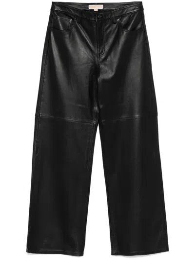 Michael Kors Leather Trousers In Black