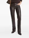 Michael Kors Leather Trousers In Brown
