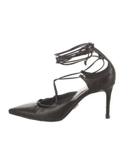 Pre-owned Michael Kors Leather T-strap Pumps In Black