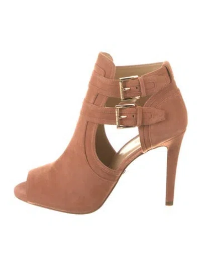 Pre-owned Michael Kors Leather T-strap Pumps In Brown
