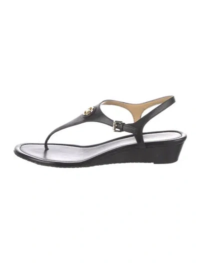Pre-owned Michael Kors Leather T-strap Sandals In Multi