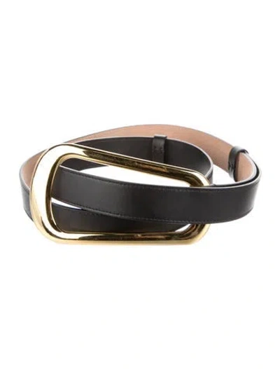 Pre-owned Michael Kors Leather Waist Belt In Black
